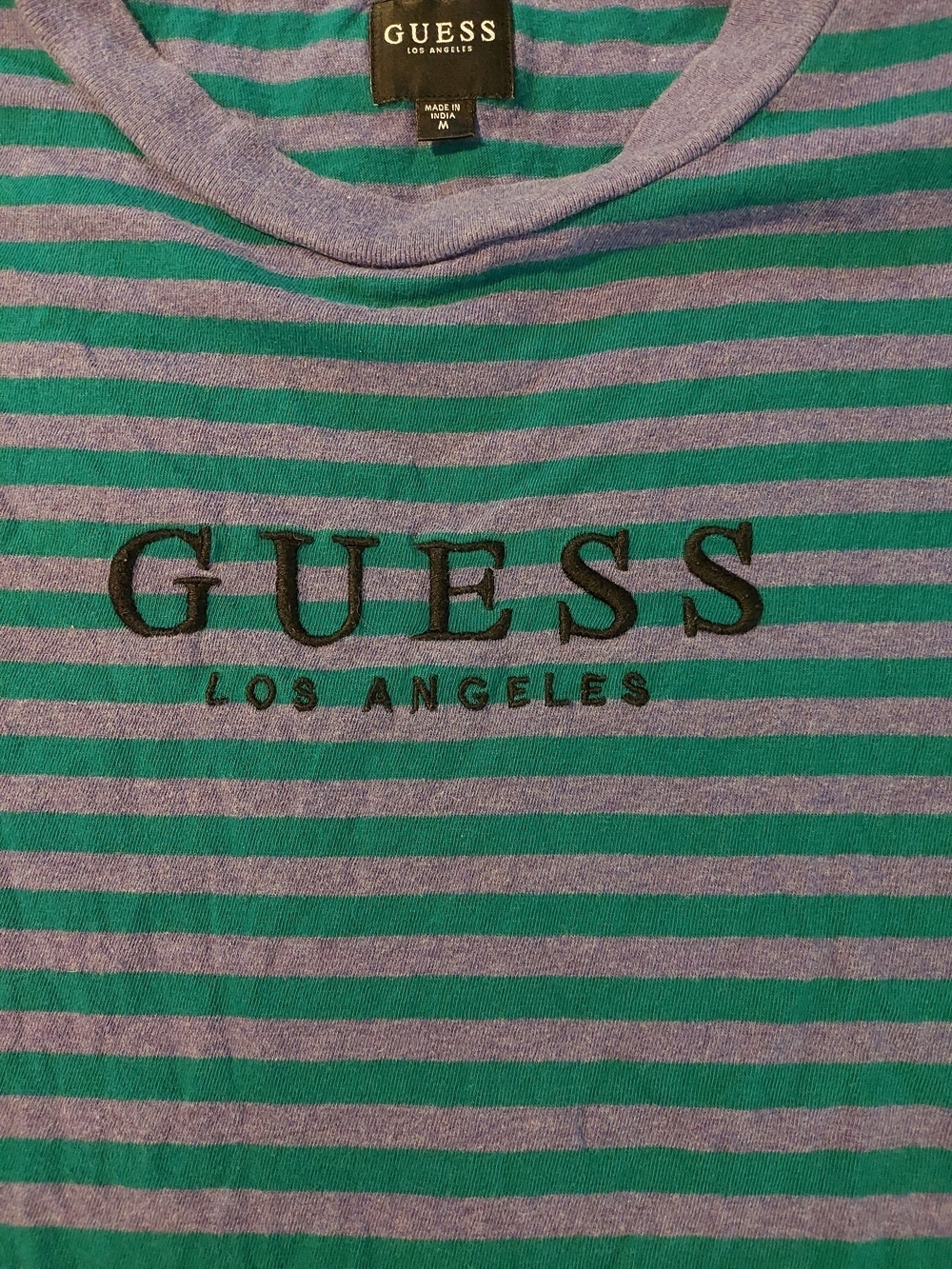 GUESS Originals Robertson Striped Tee - Purple & Teal - Picture 4 of 9